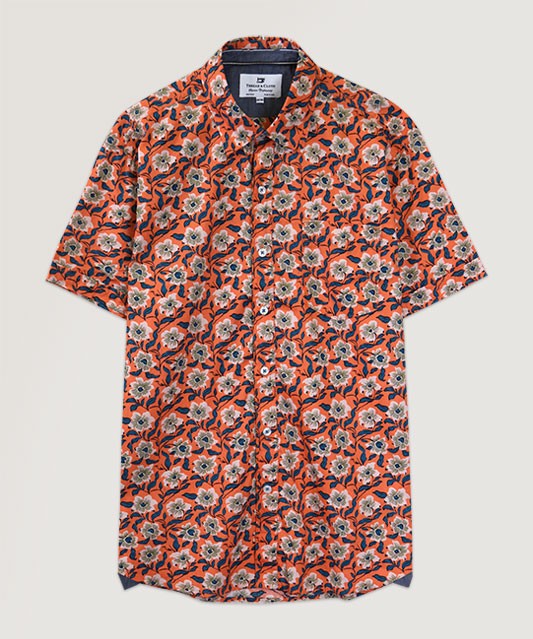 Chill Floral Shirt Salmon