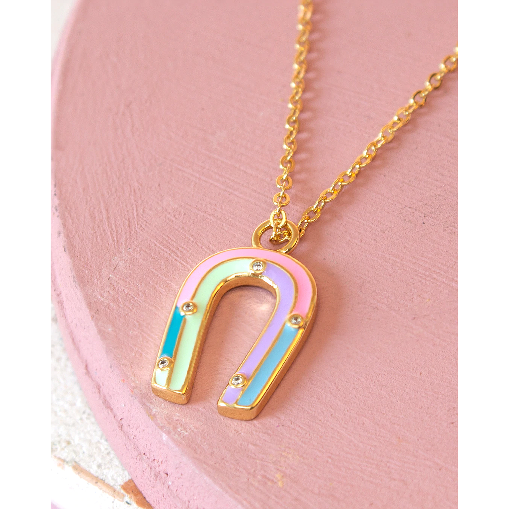 Rainbow Horseshoe Necklace