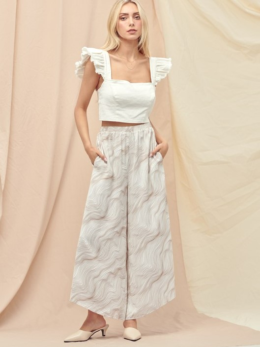 Marble Wide Leg Pant (Ivory)