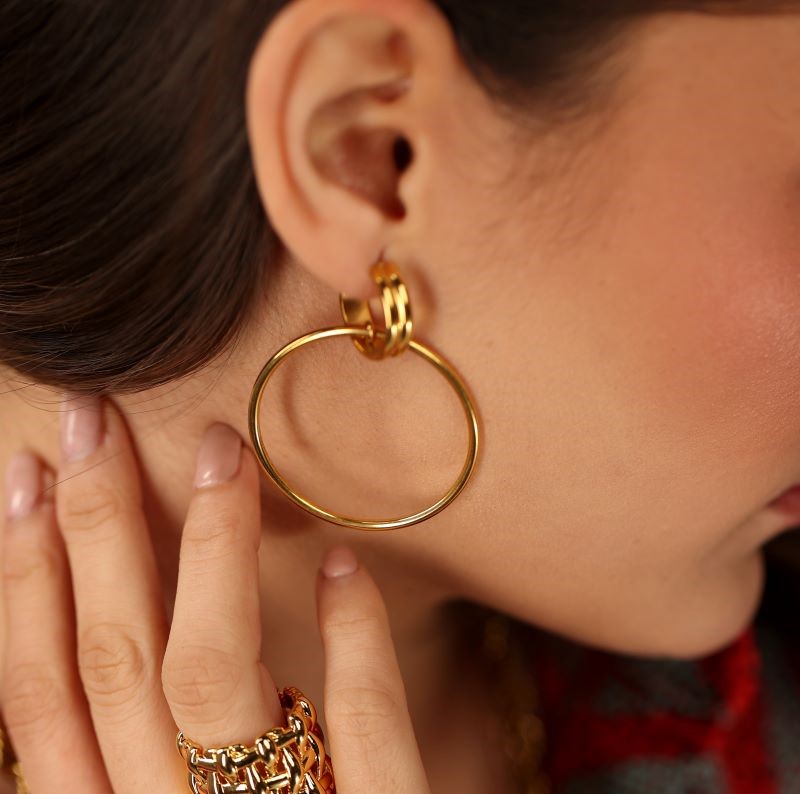 Gold Front Hoops