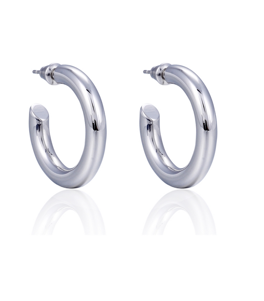 Every Day Plain Hoops (Silver)