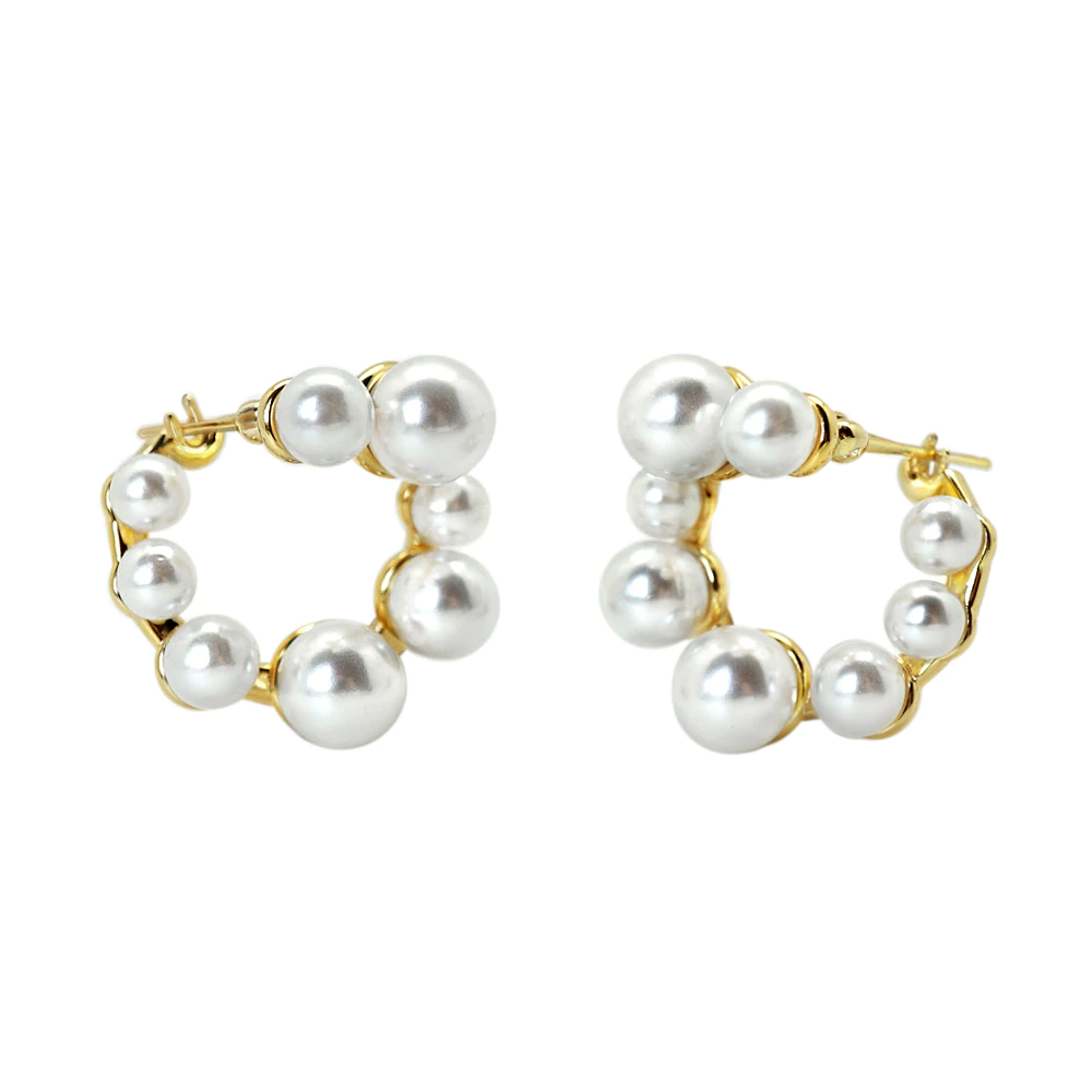 Front Pearl Hoops