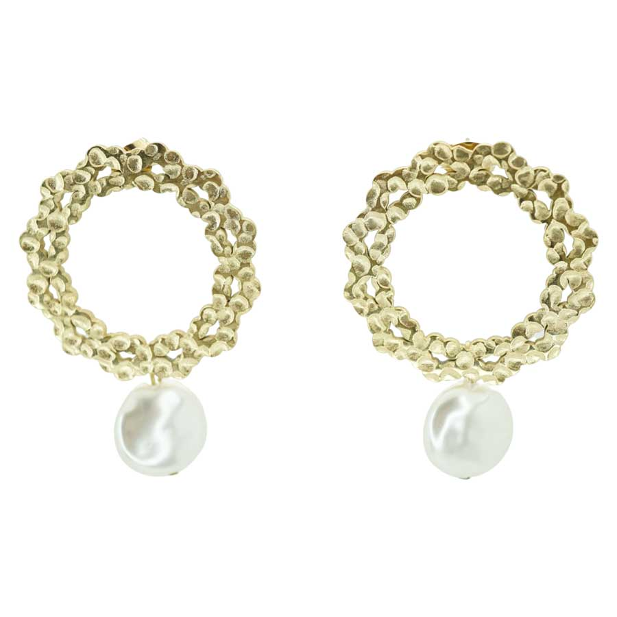 Baroque Pearl Front Hoops
