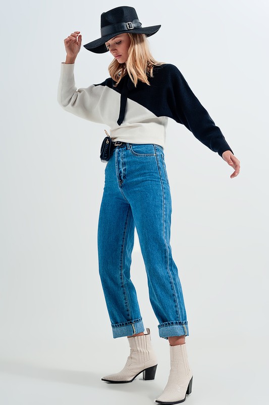 High Waisted Cigarette Jeans