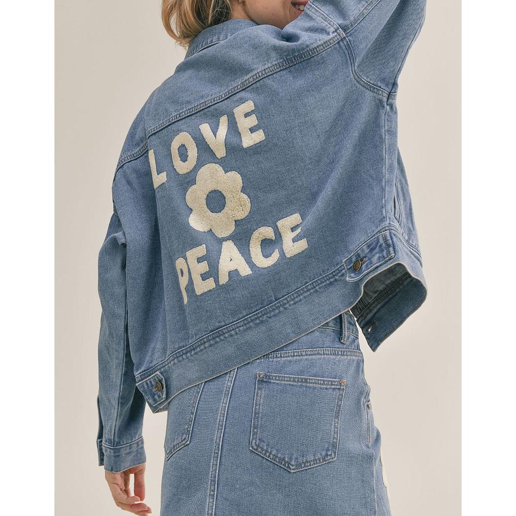 Love Peace Denim Jacket