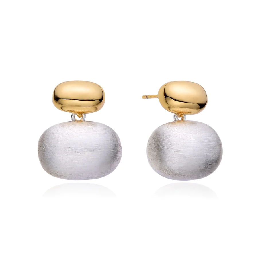 Abstract Gold and Pearl Earrings