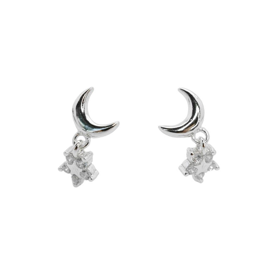 Hanging Star Studs (Silver)