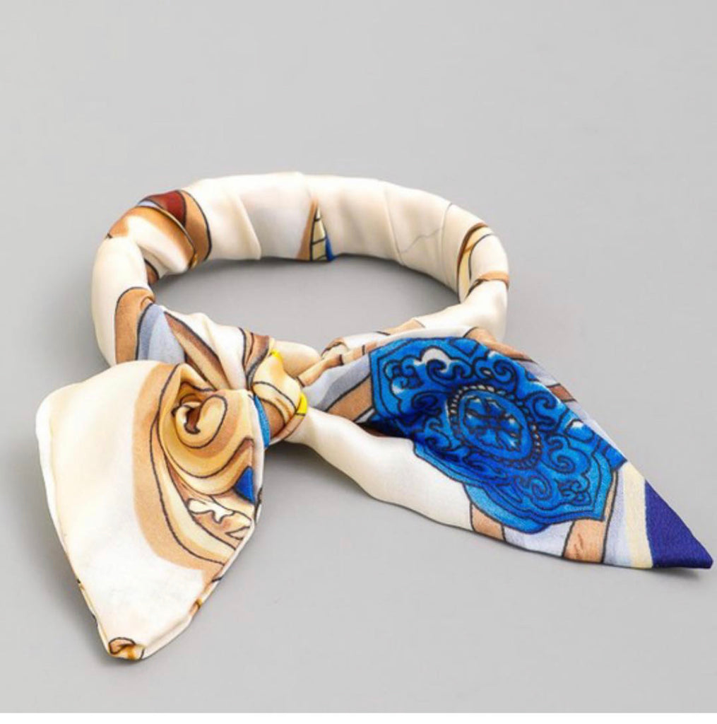 Wrap Scarf Bracelet (Blue/Gold)
